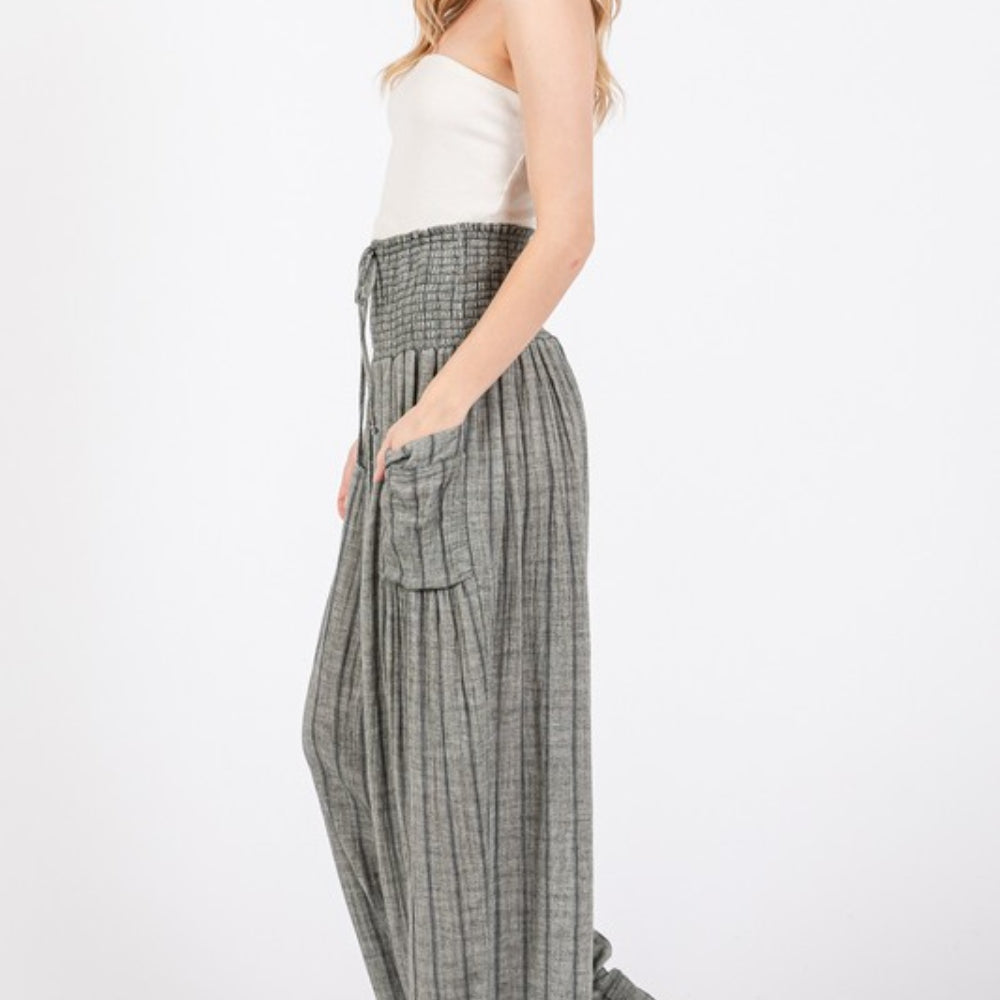 
                      
                        Cotton Gauze Wash Stripe Pants
                      
                    