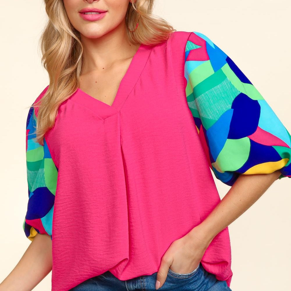 
                      
                        V-Neck Half Sleeve Blouse
                      
                    