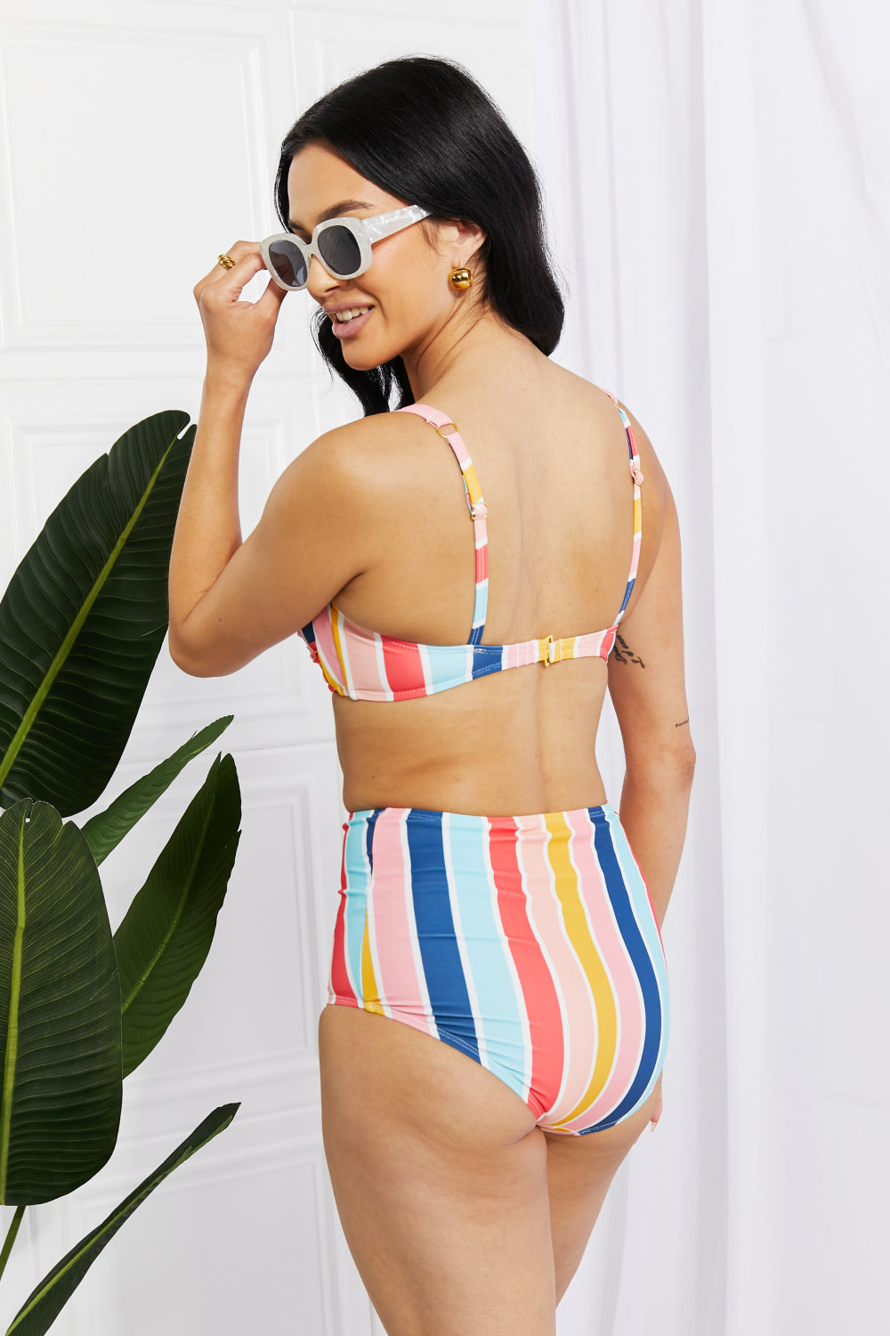 Take A Dip Twist High-Rise Bikini in Stripe