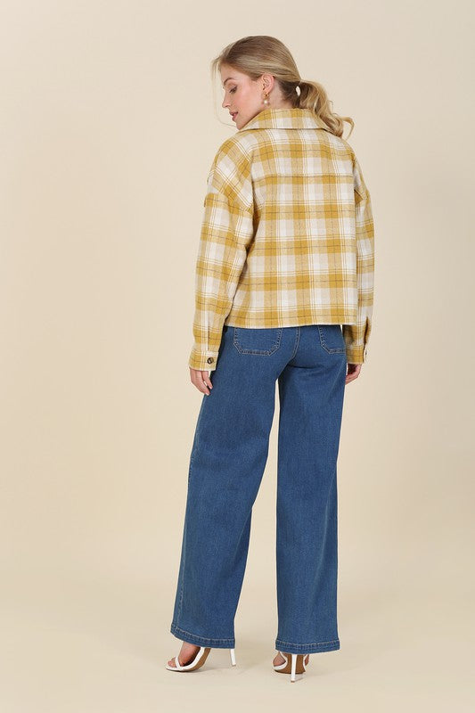 Mona Cropped Plaid Shacket