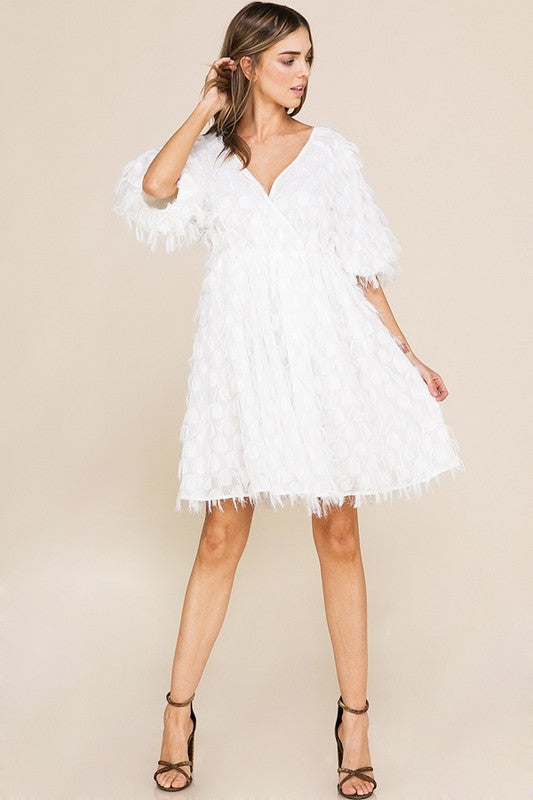 Jillian Flocked Mini Dress