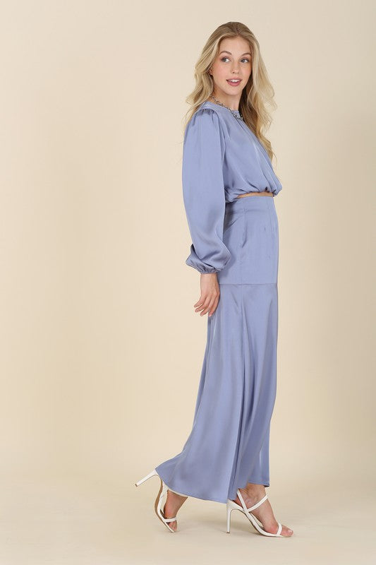 Belle Satin Two Piece Set