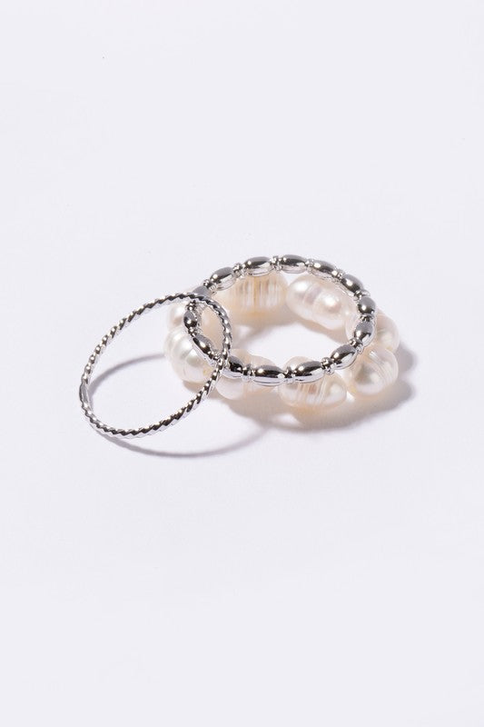 Load image into Gallery viewer, Natural pearl ring set silver
