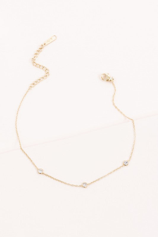 Minimal Circle Rhinestone Anklet