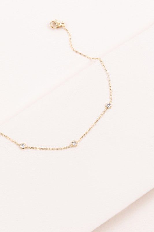 Minimal Circle Rhinestone Anklet