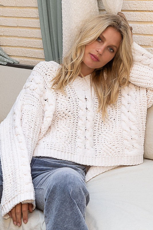 Celeste Chunky Cable Knit Sweater