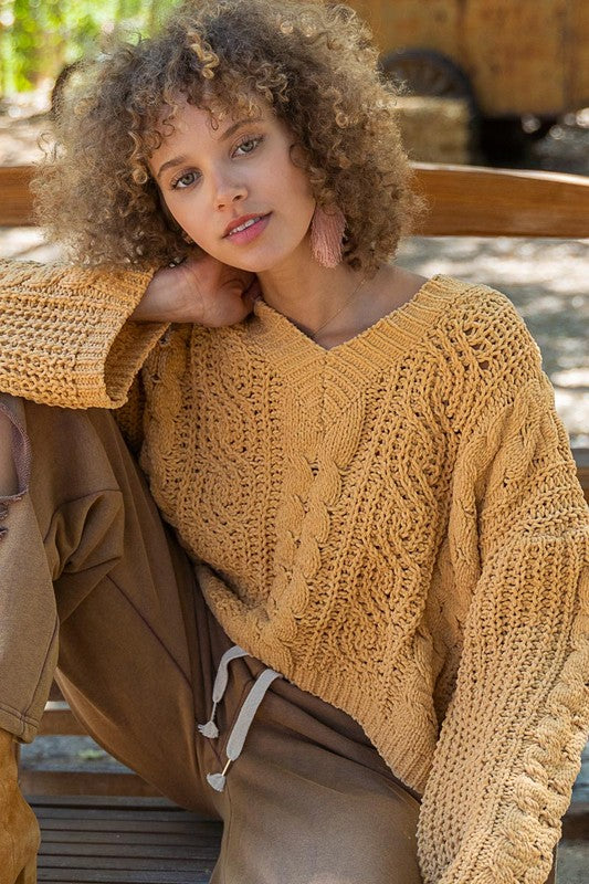 Celeste Chunky Cable Knit Sweater