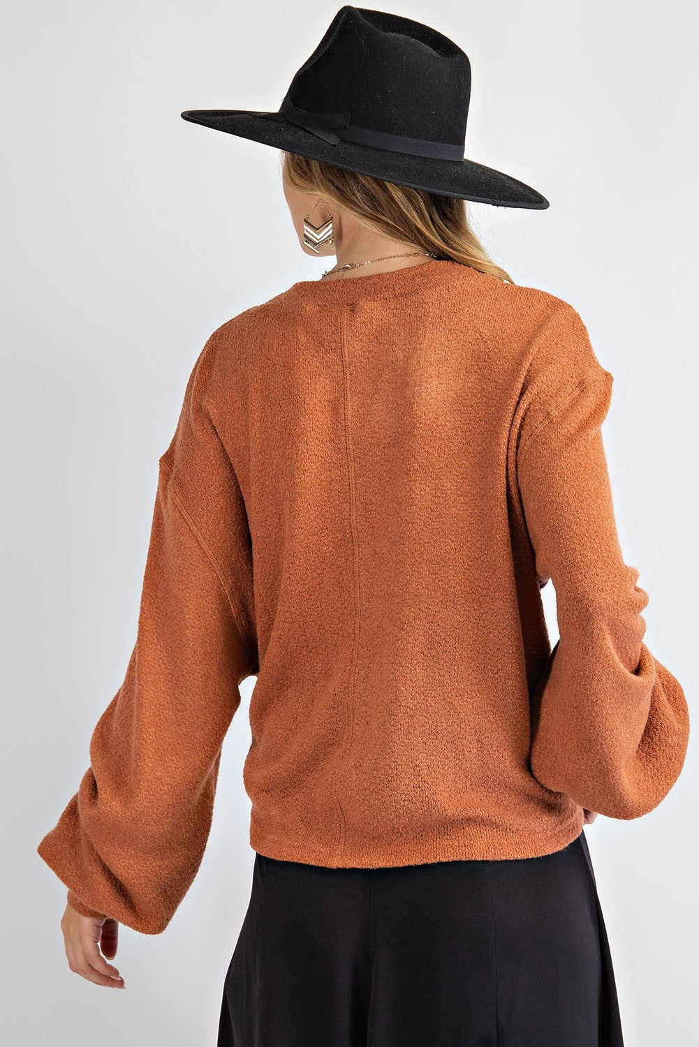 Rust Front Tie Detail Top