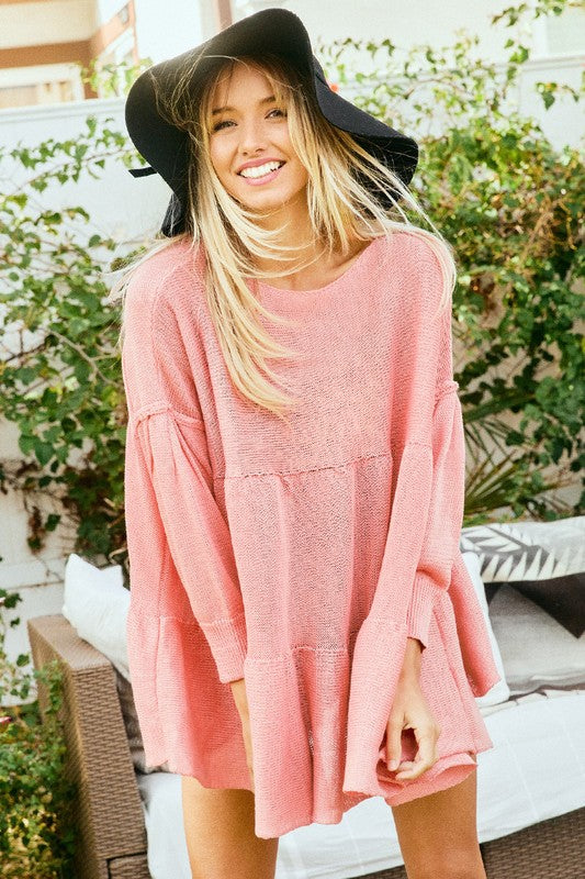 Coral Tiered Tunic