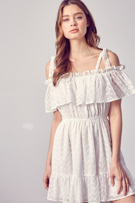 Load image into Gallery viewer, Cold Shoulder Ruffle Dress
