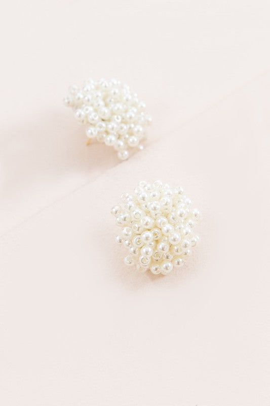 Pearl Cluster Stud Earrings