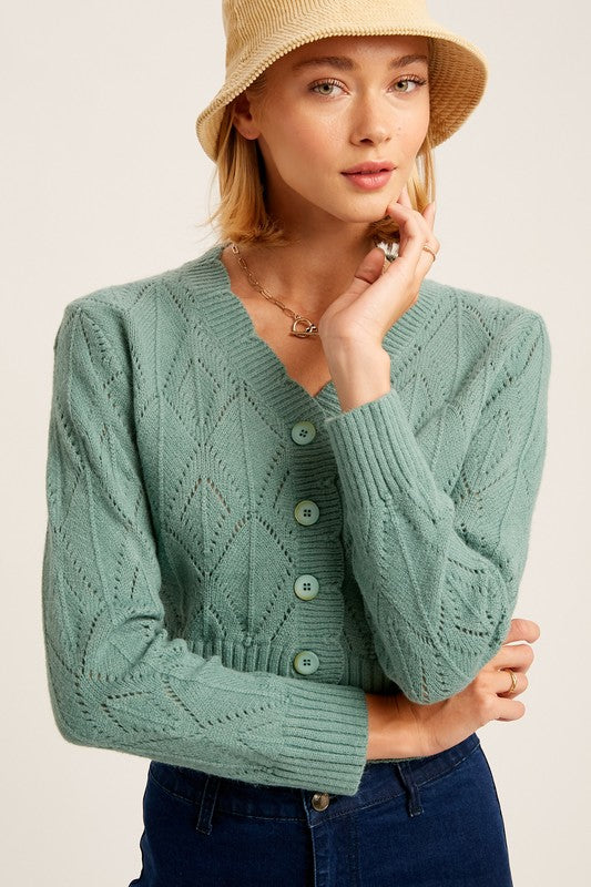 Lindsey Cropped Knit Cardigan