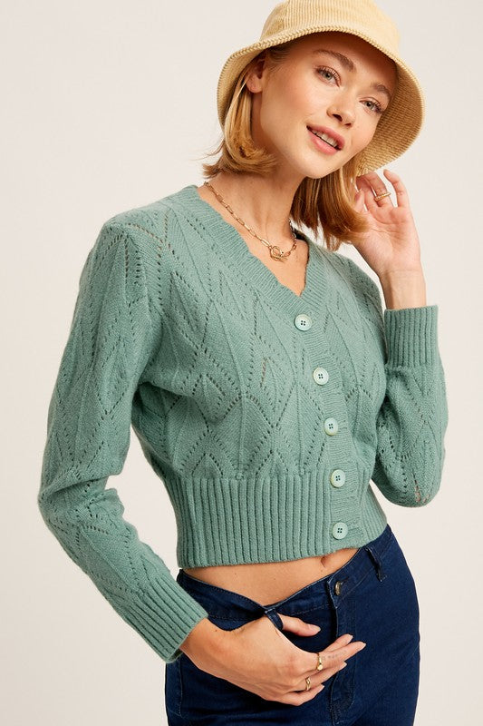 Lindsey Cropped Knit Cardigan