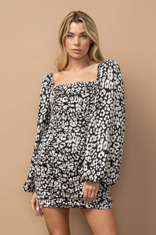 Lucy Leopard Print Mini Dress