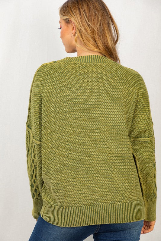 Maya Mineral Washed Cable Sweater