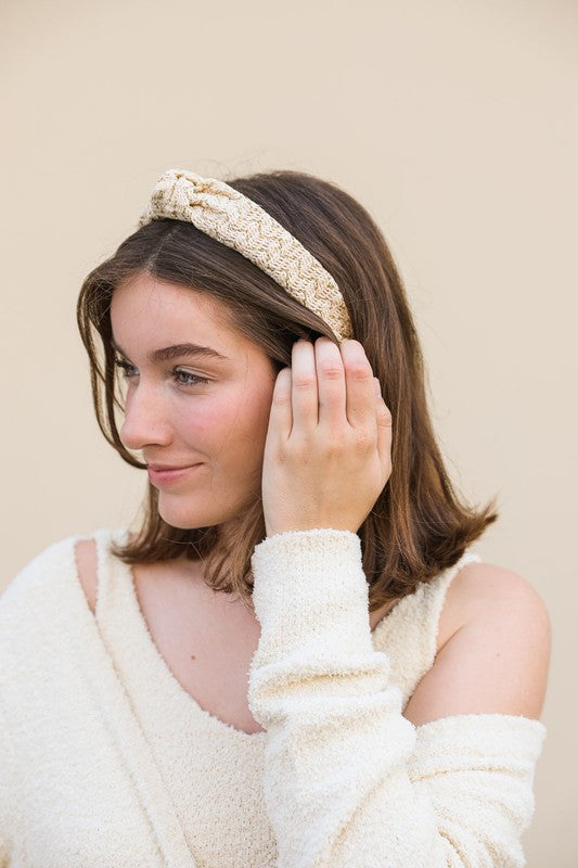 Load image into Gallery viewer, Larex Basketwoven Top Knot Headband
