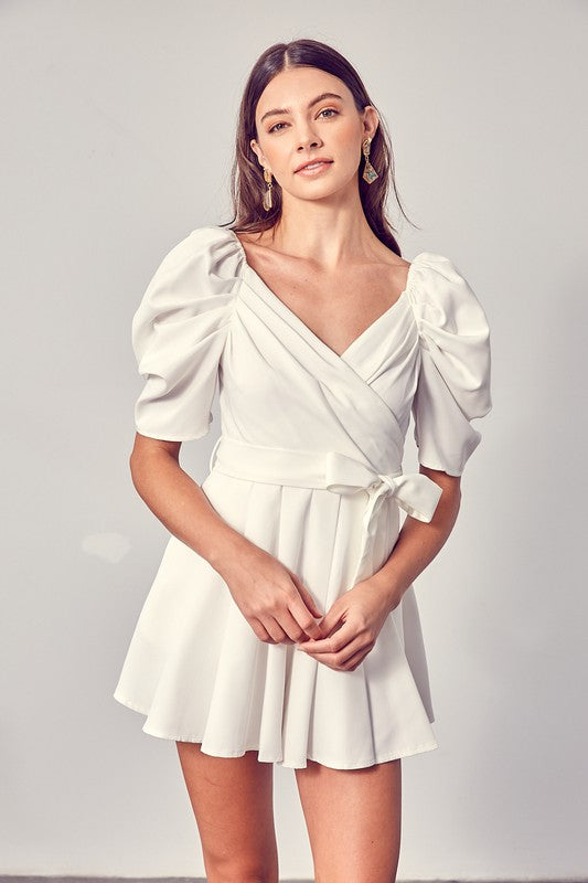 Sage Wrap Front Romper