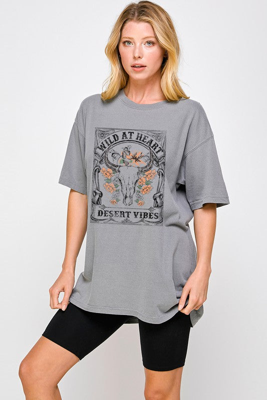 Load image into Gallery viewer, Wild at Heart Oversized Graphic Tee
