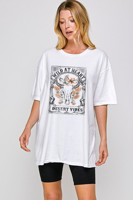 Load image into Gallery viewer, Wild at Heart Oversized Graphic Tee
