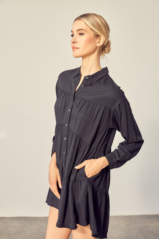 Delilah Tiered Shirt Dress