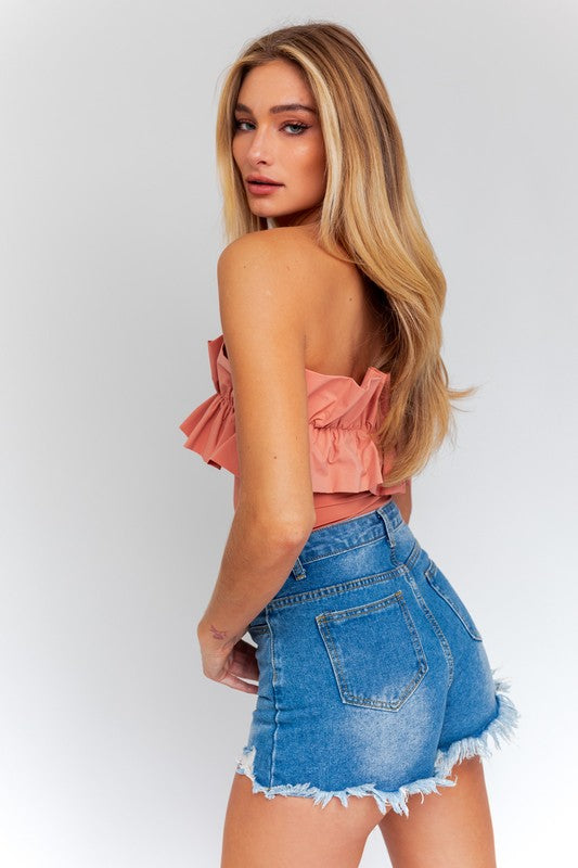 Ruffle Top Bodysuit