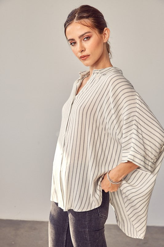 Maggie Striped Kimono Sleeve Top