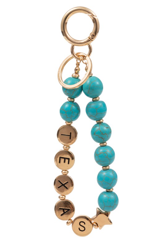 TEXAS w Semi precious Stone Keychain Bracelets