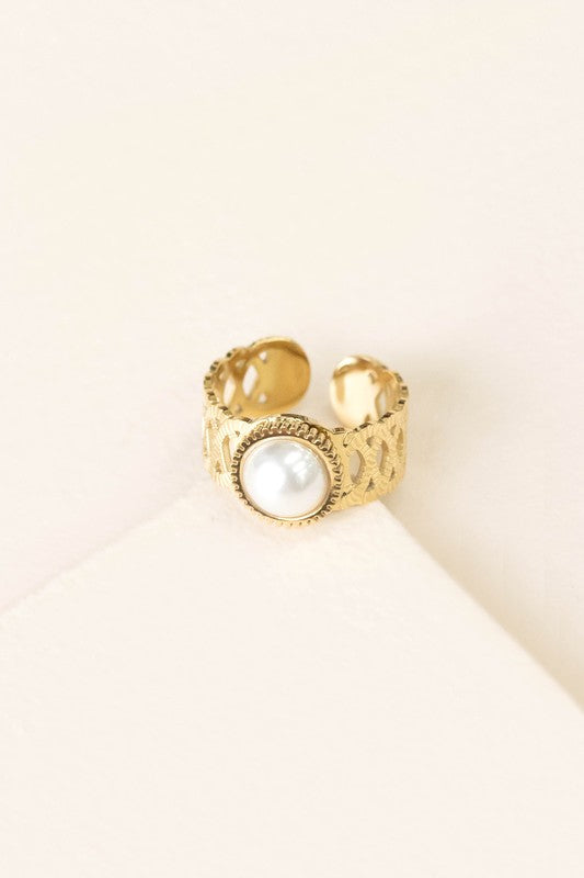 Rosaline Pearl Adjustable Ring