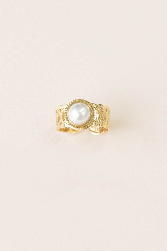 Rosaline Pearl Adjustable Ring