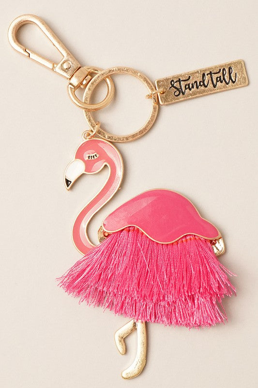 Flamingo Charm Keychain