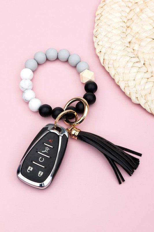 Leopard Tassel Keyring Bracelet