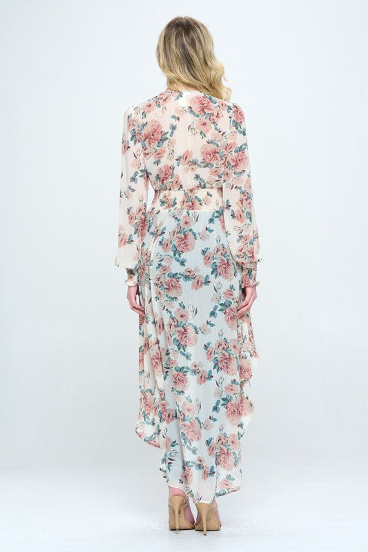 Load image into Gallery viewer, Floral Chiffon Hi-Low Kimono

