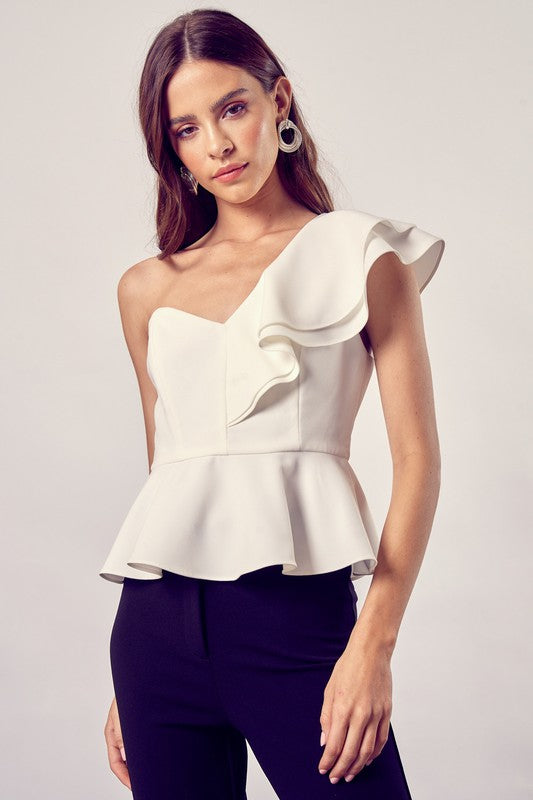 Samantha Ruffle Peplum Top