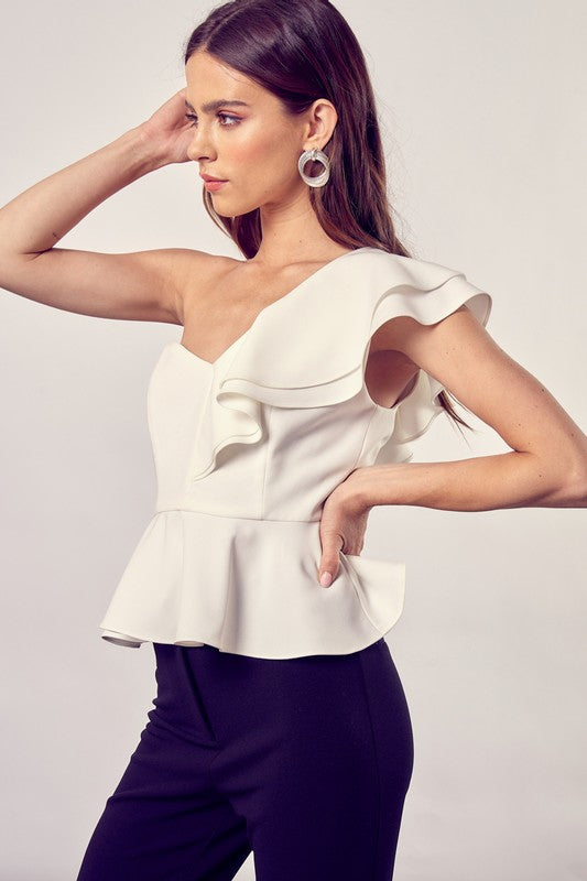 Samantha Ruffle Peplum Top