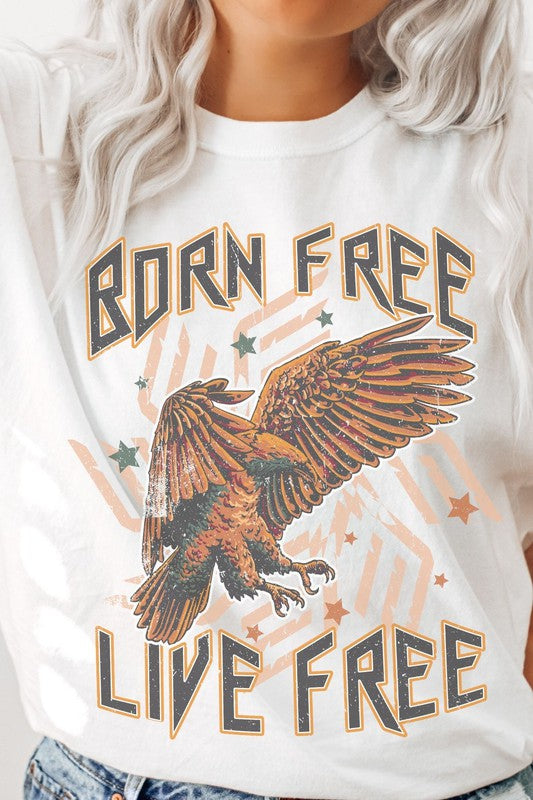 Born Free Live Free Oversized Graphic Tee