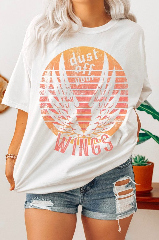 Dust Off Your Wings Oversized Graphic Tee