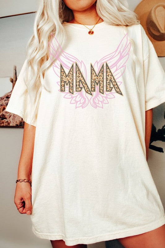 Mama Leopard Wings Oversized Graphic Tee