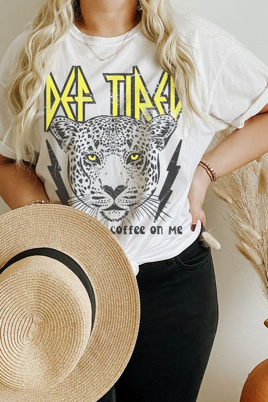 Def Tired Leopard Oversized Graphic Tee
