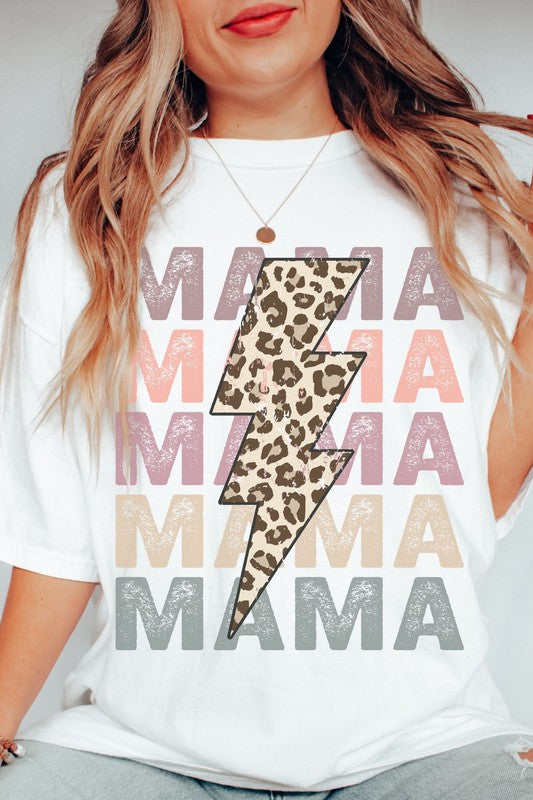 Load image into Gallery viewer, Mama Stacked Cheetah Oversized Graphic Tee
