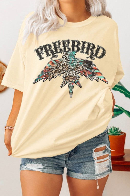 Freebird Aztec Pattern Oversized Graphic Tee