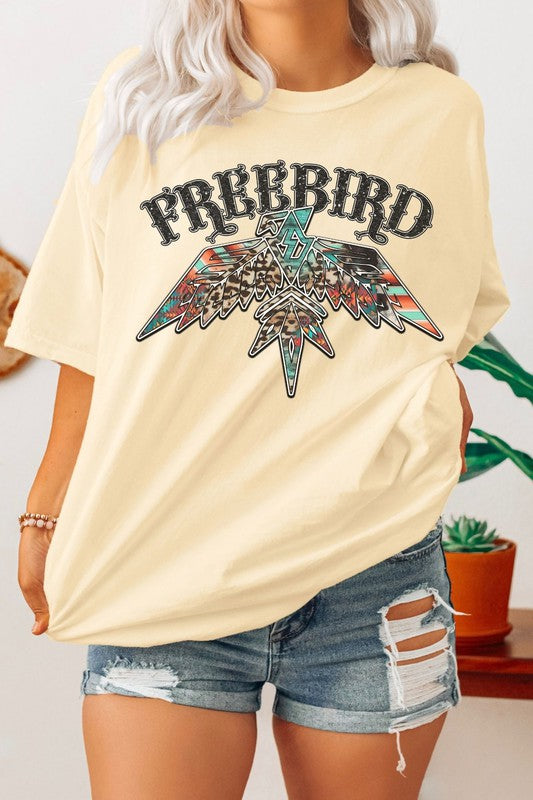 Load image into Gallery viewer, Freebird Aztec Pattern Oversized Graphic Tee
