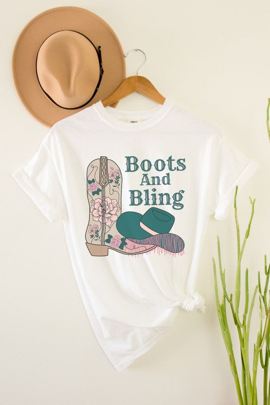 Boots and Bling Oversized Graphic Tee