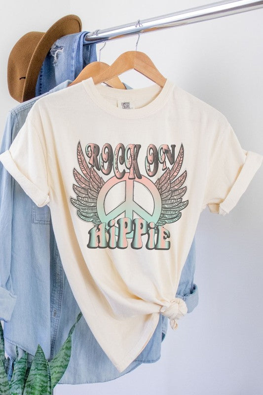 Rock On Hippie Oversized Graphic Tee