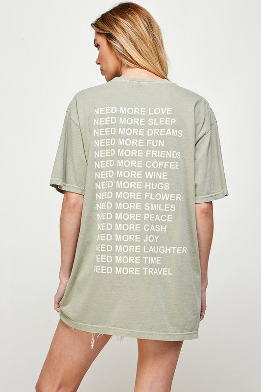 Mama Needs More Oversized Graphic Tee in Grey
