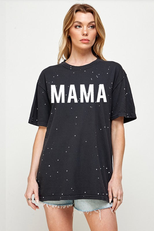 MAMA Paint Splatter Oversized Graphic Tee