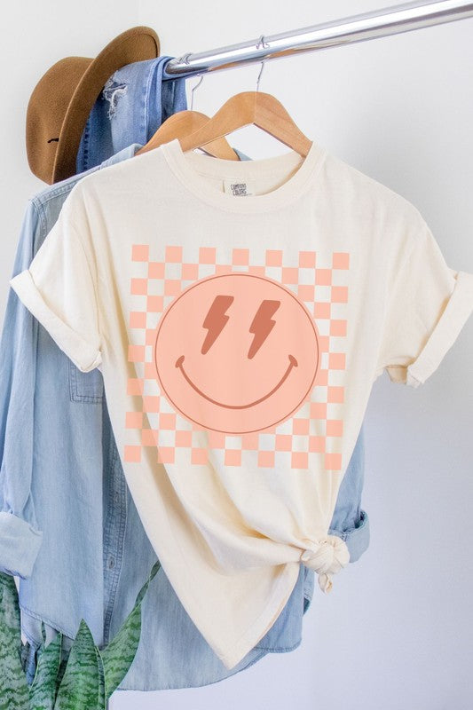 Load image into Gallery viewer, Checker Smile Oversized Graphic Tee
