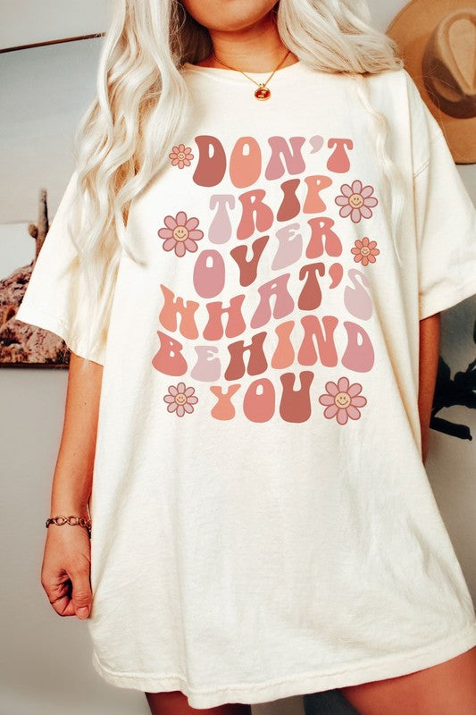 Don't Trip Retro Oversized Graphic Tee