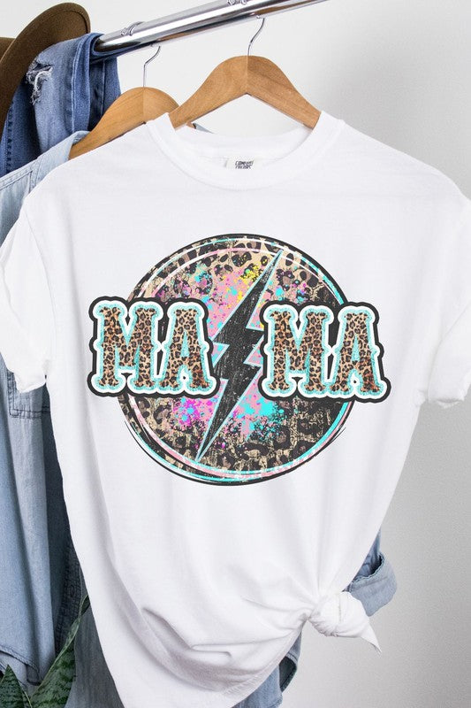 Load image into Gallery viewer, Mama Leopard Lightning Oversized Graphic Tee

