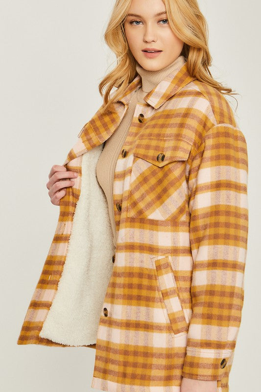 Mandie Sherpa Lined Plaid Jacket