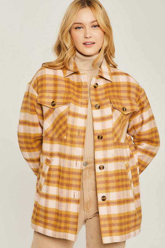 Mandie Sherpa Lined Plaid Jacket